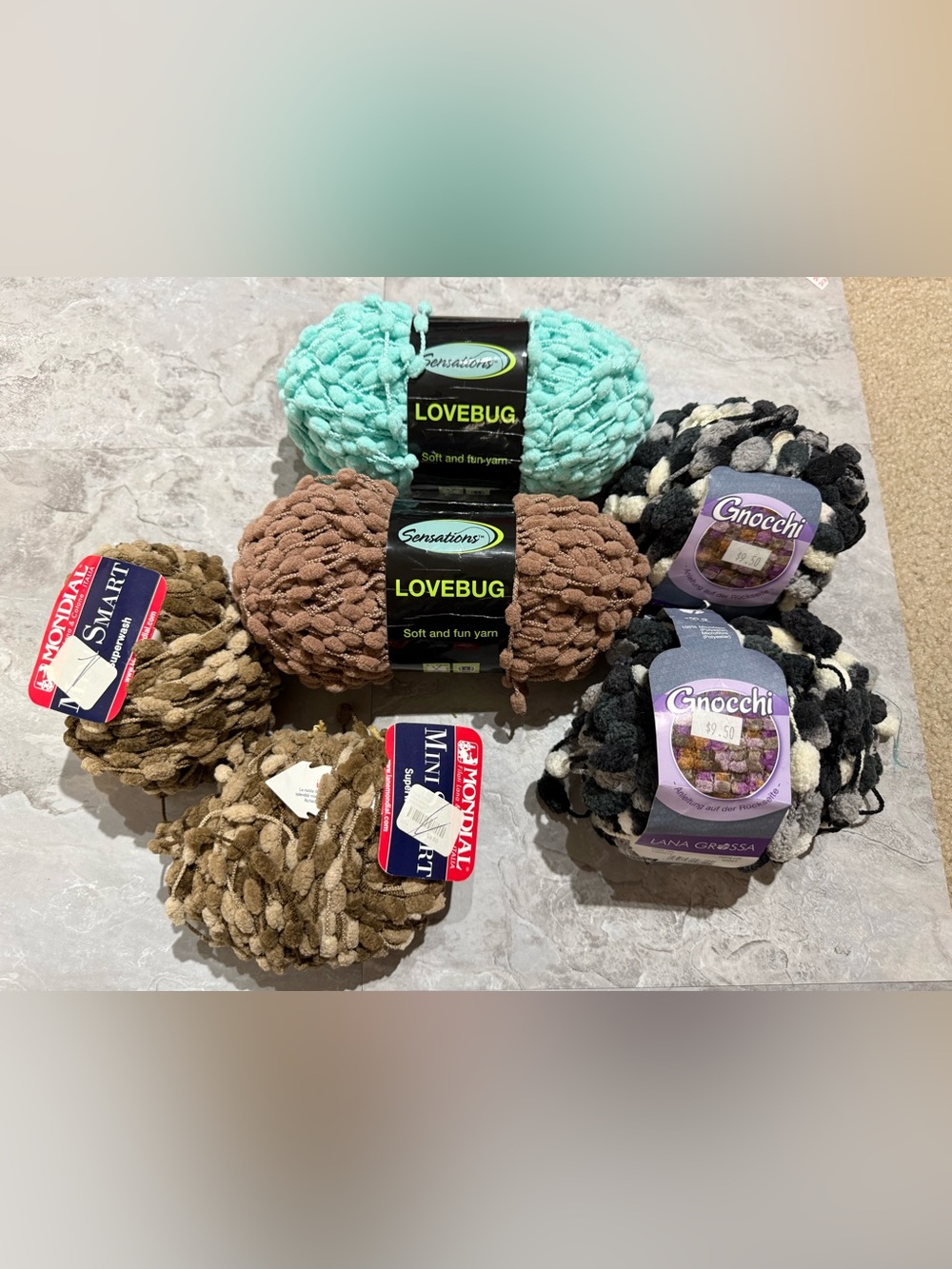 Destash Discontinued ChunkyYarn Lot- Sensations Lovebug, Lana Grossa, Mondial